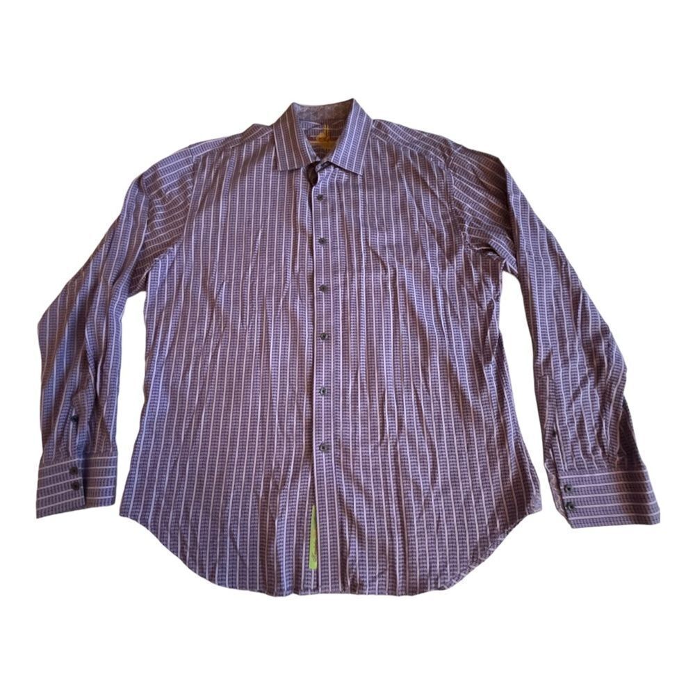 Robert Graham Men’s Purple Button Up long sleeve Dress Shirt Size 2XL - Picture 2 of 16